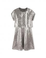 Детское платье с короткими рукавами DKNY, серебряный Детское платье с короткими рукавами DKNY, серебряный