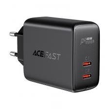 Зарядное устройство ACEFAST A9 PD 40W USB-C+USB-C Black Зарядное устройство ACEFAST A9 PD 40W USB-C+USB-C Black