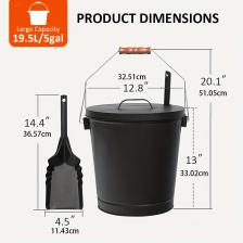 5,15 галлонов/19,5 л, оцинкованное металлическое ведро для золы большой емкости с крышкой, лопата для костра, каминный инструмент, набор зимних теплых принадлежностей 5,15 галлонов/19,5 л, оцинкованное металлическое ведро для золы большой емкости с крышкой, лопата для костра, каминный инструмент, набор зимних теплых принадлежностей