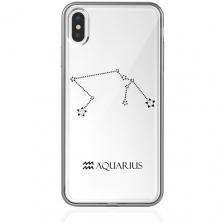 Прозрачный силиконовый чехол с кристаллами Lux для iPhone XS Max Знак зодиака Водолей Aquarius для Айфон 10С Макс Прозрачный силиконовый чехол с кристаллами Lux для iPhone XS Max Знак зодиака Водолей Aquarius для Айфон 10С Макс