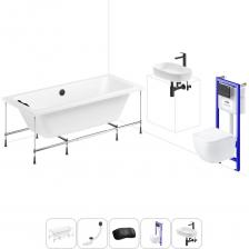 Комплексное предложение для обустройства ванной комнаты. Каждый элемент набора продуман и отвечает лучшим сантехническим решениям для ежедневного комфорта, максимальной гигиены и гарантирует надежный и безопасный монтаж. ВАННА ИЗ ЛИТЬЕВОГО АКРИЛА ОТ LAVINIA BOHO Акриловая ванна Pure производится в размерах 170*75 и 180*80 см и относится к категории премиум-сегмента. Прямоугольную чашу устанавливают к стене или вровень с полом. Удобные пологие спинки и смещенный в центр ванны слив позволяют максимально комфортно расположиться в купели и принимать водные процедуры вдвоем. На бортиках по периметру ванны можно размещать часто используемые предметы гигиены. Усиленный армированный корпус отлично сохраняет форму и не деформируется при нагрузках и наполнении чаши горячей водой. ПРОЧНЫЙ КАРКАС ИЗ СТАЛИ Ванна монтируется на усиленный стальной каркас и стабилизируется креплениями к стене. Конструкция надежно фиксирует чашу и равномерно распределяет динамическую нагрузку до 500 кг. Регулировка опор по высоте нивелирует перепады уровня пола на различных поверхностях. СИФОН С ПОВЫШЕННОЙ ФУНКЦИОНАЛЬНОСТЬЮ Автоматический слив-перелив Useful Extras от Wellsee с донным клапаном click-clack и съемной накладкой на перелив изготовлен из полипропилена повышенной прочности. Накладка на перелив и крышка донного клапана выполнены из латуни. Функция верхней очистки позволяет с легкостью устранять возможные засоры, а плоский гидрозатвор служит барьером для неприятных канализационных газов и занимает минимум места под ванной. ПОДГОЛОВНИК НА САМОКЛЕЯЩЕЙСЯ ЛЕНТЕ Подголовник на ванну от Wellsee из вспененного полиуретана с гелевой структурой гипоаллергенен и безопасен для здоровья человека. Благодаря волнообразной форме и высокой эластичности подушка мгновенно адаптируется к изгибам тела, равномерно распределяет нагрузку в шейно-воротниковой зоне. Поверхность изделия не впитывает влагу и запахи, что гарантирует высокий уровень гигиены и износостойкость при продолжительном контакте с водой. ПОДВЕСНОЙ УНИТАЗ LAVINIA BOHO СО 100% ОТКРЫТЫМ КРАЕМ Безободковая чаша One из санфарфора со скрытым креплением обладает повышенной прочностью и износостойкостью, не скапливает грязь и сокращает рост бактерий. Стенки качественно омываются с первого смыва без брызг, что обеспечивает 100% гигиеничность и простоту в уходе за изделием. При мощном каскадном смыве выделения сразу попадают в воду и блокируются жидкостью, минимизируя распространение неприятных запахов. Сиденье с крышкой из дюропласта со встроенными в петли демпферами опускаются мягко и бесшумно. Установить или снять конструкцию можно всего за несколько секунд одним нажатием. Изделие выдерживает нагрузку до 400 кг и имеет более 100.000 циклов открывания/закрывания. УНИВЕРСАЛЬНАЯ ИНСТАЛЛЯЦИЯ С БЕСШОВНЫМ БАЧКОМ Инсталляционная система Lavinia Boho Relfix с универсальным креплением позволяет производить не только стандартный «прямой» монтаж рамы к стене, но и осуществлять «поворотный» монтаж, вплоть до установки в угол помещения. Цельнолитой бачок системы изготовлен из долговечного полимерного материала HDPE и изолирован от конденсационной влаги. Все соединительные элементы бачка для подключения инсталляции к трубопроводу изготовлены из латуни. ДИСПЕНСЕР ДЛЯ ДЕЗОДОРАЦИИ Дозатор для дезинфицирующих средств поддерживает гигиену унитаза и аромат свежести в туалетной комнате. При каждом смыве с водой поступает одинаковое количество дезинфицирующего средства, которое равномерно распределяется по чаше унитаза. УЛЬТРАТОНКАЯ КЛАВИША СМЫВА Клавиша изготовлена из высококачественного пластика с антибактериальным покрытием SanitiZed и легко очищается от загрязнений. Механизм активации смыва рассчитан на 200.000 циклов (или 15 лет бесперебойной работы). ЗВУКОИЗОЛЯЦИОННАЯ ПАНЕЛЬ Шумоизоляционная пластина Lavinia Boho RelFix снижает шум воды, сливаемой из бачка инсталляционной системы. Дополнительно панель служит амортизирующей прослойкой между керамикой и плиткой и защищает поверхности от повреждений. УМЫВАЛЬНАЯ ЗОНА С КЕРАМИЧЕСКОЙ РАКОВИНОЙ LAVINIA BOHO Готовое дизайнерское решение умывальной зоны в едином стиле включает: — Комплексное предложение для обустройства ванной комнаты. Каждый элемент набора продуман и отвечает лучшим сантехническим решениям для ежедневного комфорта, максимальной гигиены и гарантирует надежный и безопасный монтаж. ВАННА ИЗ ЛИТЬЕВОГО АКРИЛА ОТ LAVINIA BOHO Акриловая ванна Pure производится в размерах 170*75 и 180*80 см и относится к категории премиум-сегмента. Прямоугольную чашу устанавливают к стене или вровень с полом. Удобные пологие спинки и смещенный в центр ванны слив позволяют максимально комфортно расположиться в купели и принимать водные процедуры вдвоем. На бортиках по периметру ванны можно размещать часто используемые предметы гигиены. Усиленный армированный корпус отлично сохраняет форму и не деформируется при нагрузках и наполнении чаши горячей водой. ПРОЧНЫЙ КАРКАС ИЗ СТАЛИ Ванна монтируется на усиленный стальной каркас и стабилизируется креплениями к стене. Конструкция надежно фиксирует чашу и равномерно распределяет динамическую нагрузку до 500 кг. Регулировка опор по высоте нивелирует перепады уровня пола на различных поверхностях. СИФОН С ПОВЫШЕННОЙ ФУНКЦИОНАЛЬНОСТЬЮ Автоматический слив-перелив Useful Extras от Wellsee с донным клапаном click-clack и съемной накладкой на перелив изготовлен из полипропилена повышенной прочности. Накладка на перелив и крышка донного клапана выполнены из латуни. Функция верхней очистки позволяет с легкостью устранять возможные засоры, а плоский гидрозатвор служит барьером для неприятных канализационных газов и занимает минимум места под ванной. ПОДГОЛОВНИК НА САМОКЛЕЯЩЕЙСЯ ЛЕНТЕ Подголовник на ванну от Wellsee из вспененного полиуретана с гелевой структурой гипоаллергенен и безопасен для здоровья человека. Благодаря волнообразной форме и высокой эластичности подушка мгновенно адаптируется к изгибам тела, равномерно распределяет нагрузку в шейно-воротниковой зоне. Поверхность изделия не впитывает влагу и запахи, что гарантирует высокий уровень гигиены и износостойкость при продолжительном контакте с водой. ПОДВЕСНОЙ УНИТАЗ LAVINIA BOHO СО 100% ОТКРЫТЫМ КРАЕМ Безободковая чаша One из санфарфора со скрытым креплением обладает повышенной прочностью и износостойкостью, не скапливает грязь и сокращает рост бактерий. Стенки качественно омываются с первого смыва без брызг, что обеспечивает 100% гигиеничность и простоту в уходе за изделием. При мощном каскадном смыве выделения сразу попадают в воду и блокируются жидкостью, минимизируя распространение неприятных запахов. Сиденье с крышкой из дюропласта со встроенными в петли демпферами опускаются мягко и бесшумно. Установить или снять конструкцию можно всего за несколько секунд одним нажатием. Изделие выдерживает нагрузку до 400 кг и имеет более 100.000 циклов открывания/закрывания. УНИВЕРСАЛЬНАЯ ИНСТАЛЛЯЦИЯ С БЕСШОВНЫМ БАЧКОМ Инсталляционная система Lavinia Boho Relfix с универсальным креплением позволяет производить не только стандартный «прямой» монтаж рамы к стене, но и осуществлять «поворотный» монтаж, вплоть до установки в угол помещения. Цельнолитой бачок системы изготовлен из долговечного полимерного материала HDPE и изолирован от конденсационной влаги. Все соединительные элементы бачка для подключения инсталляции к трубопроводу изготовлены из латуни. ДИСПЕНСЕР ДЛЯ ДЕЗОДОРАЦИИ Дозатор для дезинфицирующих средств поддерживает гигиену унитаза и аромат свежести в туалетной комнате. При каждом смыве с водой поступает одинаковое количество дезинфицирующего средства, которое равномерно распределяется по чаше унитаза. УЛЬТРАТОНКАЯ КЛАВИША СМЫВА Клавиша изготовлена из высококачественного пластика с антибактериальным покрытием SanitiZed и легко очищается от загрязнений. Механизм активации смыва рассчитан на 200.000 циклов (или 15 лет бесперебойной работы). ЗВУКОИЗОЛЯЦИОННАЯ ПАНЕЛЬ Шумоизоляционная пластина Lavinia Boho RelFix снижает шум воды, сливаемой из бачка инсталляционной системы. Дополнительно панель служит амортизирующей прослойкой между керамикой и плиткой и защищает поверхности от повреждений. УМЫВАЛЬНАЯ ЗОНА С КЕРАМИЧЕСКОЙ РАКОВИНОЙ LAVINIA BOHO Готовое дизайнерское решение умывальной зоны в едином стиле включает: —