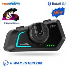 Fodsports T1 Pro мотоциклетная гарнитура, беспроводная Bluetooth гарнитура для шлема, 6 райдеров на расстоянии 2000 м, BT5.4, FM-радио. Fodsports T1 Pro мотоциклетная гарнитура, беспроводная Bluetooth гарнитура для шлема, 6 райдеров на расстоянии 2000 м, BT5.4, FM-радио.