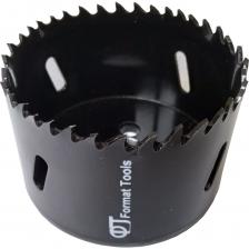 Коронка Bimetall 73 мм ФТ 270073 предназначена для вырезания отверстий в стали, алюминии, меди, пластике, фанере и дереве. Применяется для сверления ручной электрической дрелью или на сверлильных станках. Выполнена из стали М42. Это сталь, в составе которой содержится максимальное количество кобальта, поэтому ее часто называют SuperCobalt. Инструменты из HSS-стали данной марки отличаются не только высокой красностойкостью, но и исключительной устойчивостью к истиранию. Благодаря таким характеристикам сталь данной марки успешно используется для производства инструментов, при помощи которых необходимо выполнять обработку всех видов сталей, в том числе и нержавеющей, легированной и углеродистой, пластик и твёрдое дерево. Коронка имеет переменный шаг зубьев. Это делается для снижения вибраций и шумов при работе и расширения диапазона обрабатываемых материалов. Коронка Bimetall 73 мм ФТ 270073 предназначена для вырезания отверстий в стали, алюминии, меди, пластике, фанере и дереве. Применяется для сверления ручной электрической дрелью или на сверлильных станках. Выполнена из стали М42. Это сталь, в составе которой содержится максимальное количество кобальта, поэтому ее часто называют SuperCobalt. Инструменты из HSS-стали данной марки отличаются не только высокой красностойкостью, но и исключительной устойчивостью к истиранию. Благодаря таким характеристикам сталь данной марки успешно используется для производства инструментов, при помощи которых необходимо выполнять обработку всех видов сталей, в том числе и нержавеющей, легированной и углеродистой, пластик и твёрдое дерево. Коронка имеет переменный шаг зубьев. Это делается для снижения вибраций и шумов при работе и расширения диапазона обрабатываемых материалов.