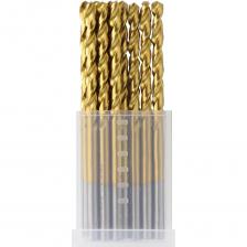 HILBERG Сверло по металлу 3.0*61(33)мм (10шт) Cobalt 5% TOP, CO030-10Назначение: сталь, чугун, металл, бронза. Особенности: комплект из десяти высококачественных спиральных сверл в пластиковом кейсе, изготовленных из быстрорежущей стали HSS с 5% кобальта по стандарту DIN338. Сверла обладают усиленным сердечником и покрытием из нитрид титана. Предназначены для высверливания глухих и сквозных отверстий в высоколегированной стали, нержавеющей стали, чугуне, металле и бронзе. Подходит для использования с дрелью, шуруповертом и сверлильным станком. HILBERG Сверло по металлу 3.0*61(33)мм (10шт) Cobalt 5% TOP, CO030-10Назначение: сталь, чугун, металл, бронза. Особенности: комплект из десяти высококачественных спиральных сверл в пластиковом кейсе, изготовленных из быстрорежущей стали HSS с 5% кобальта по стандарту DIN338. Сверла обладают усиленным сердечником и покрытием из нитрид титана. Предназначены для высверливания глухих и сквозных отверстий в высоколегированной стали, нержавеющей стали, чугуне, металле и бронзе. Подходит для использования с дрелью, шуруповертом и сверлильным станком.