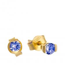 Серебряные серьги с танзанитами и позолотой Серебряные серьги с танзанитами и позолотой
