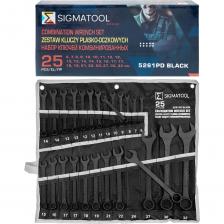Набор комбинированных ключей от бренда SIGMATOOL — это универсальный ручной инструмент, предназначенный для работы с различными резьбовыми соединениями. Он включает в себя 25 ключей, которые идеально подходят для выполнения множества задач. Универсальность: Комбинированные гаечные ключи совмещают в себе рожковый и накидной ключ одного размера. Накидная часть с 12 гранями предназначена для работы с тугими крепежными соединениями, а рожковая часть, расположенная под углом 15 градусов к оси ключа, позволяет работать в труднодоступных местах. Материал: Ключи изготовлены из углеродистой стали, что обеспечивает их прочность и долговечность. Удобное хранение: В комплект входит специальное полотно-чехол с кармашками для каждого ключа, что облегчает организацию и транспортировку набора. Размер полотна составляет 590 мм x 520 мм. Люверсы для подвешивания: Чехол снабжен люверсовыми подвесами, что позволяет надежно закрепить его на стене или подвесить для удобного доступа. Популярные размеры: В наборе представлены наиболее ходовые метрические размеры ключей: 6-19, 21, 22, 24, 27, 30, 32мм Комбинированные ключи SIGMATOOL широко применяются при проведении ремонтно-слесарных, монтажных, сантехнических и сборочных работ, что делает их незаменимыми в арсенале как профессионалов, так и домашних мастеров. Набор комбинированных ключей от бренда SIGMATOOL — это универсальный ручной инструмент, предназначенный для работы с различными резьбовыми соединениями. Он включает в себя 25 ключей, которые идеально подходят для выполнения множества задач. Универсальность: Комбинированные гаечные ключи совмещают в себе рожковый и накидной ключ одного размера. Накидная часть с 12 гранями предназначена для работы с тугими крепежными соединениями, а рожковая часть, расположенная под углом 15 градусов к оси ключа, позволяет работать в труднодоступных местах. Материал: Ключи изготовлены из углеродистой стали, что обеспечивает их прочность и долговечность. Удобное хранение: В комплект входит специальное полотно-чехол с кармашками для каждого ключа, что облегчает организацию и транспортировку набора. Размер полотна составляет 590 мм x 520 мм. Люверсы для подвешивания: Чехол снабжен люверсовыми подвесами, что позволяет надежно закрепить его на стене или подвесить для удобного доступа. Популярные размеры: В наборе представлены наиболее ходовые метрические размеры ключей: 6-19, 21, 22, 24, 27, 30, 32мм Комбинированные ключи SIGMATOOL широко применяются при проведении ремонтно-слесарных, монтажных, сантехнических и сборочных работ, что делает их незаменимыми в арсенале как профессионалов, так и домашних мастеров.