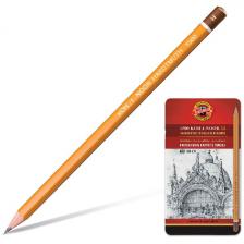 Карандаши чернографитные Koh-I-Noor Art, набор 12 штук, без резинки, металлическая коробка, 8В-2H (1502012008PL) Карандаши чернографитные Koh-I-Noor Art, набор 12 штук, без резинки, металлическая коробка, 8В-2H (1502012008PL)