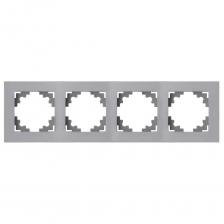 Рамка 4-местная, металл, STEKKER, MFR00-7004-03, серия Катрин, серебро 50023 Рамка 4-местная, металл, STEKKER, MFR00-7004-03, серия Катрин, серебро 50023