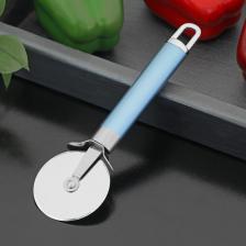 Нож для пиццы и теста Доляна Lagoona, 19 см, нержавеющая сталь, голубой Нож для пиццы и теста Доляна Lagoona, 19 см, нержавеющая сталь, голубой