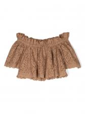 Twinset блузка из кружева Chantilly, коричневый Twinset блузка из кружева Chantilly, коричневый