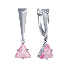 Серебряные серьги с сапфирами и родированием Серебряные серьги с сапфирами и родированием