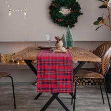 Красная и чёрная клетчатая дорожка для стола Senneny Красная и чёрная клетчатая дорожка для стола Senneny