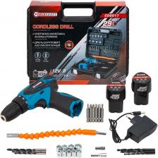 Аккумуляторный шуруповерт Forcekraft 12 V — это компактный и удобный инструмент, который станет незаменимым помощником в домашнем ремонте и строительстве. Он позволяет быстро высверливать отверстия нужного диаметра как в деревянных, так и в металлических поверхностях, а также эффективно вкручивать и извлекать крепеж. Высокая скорость вращения: Достигает 1350 об/мин на второй ступени, что обеспечивает быструю и эффективную работу. Две ступени регулировки скорости: Позволяют выбрать оптимальный режим для различных задач, будь то сверление или закручивание. Регулировка крутящего момента: 18+1 ступеней дают возможность точно настраивать силу затяжки в зависимости от материала и типа крепежа. Максимальный крутящий момент 19 Нм: Подходит для работы с различными материалами, включая металл, алюминий, керамику и дерево. Быстрозажимной патрон: Обеспечивает удобство при смене бит и сверл, позволяя экономить время и усилия. Наличие реверса: Делает процесс работы более универсальным, позволяя легко извлекать крепеж. Полный комплект аксессуаров: Включает адаптеры, торцевые головки, сверла и биты, что делает этот набор идеальным для выполнения широкого спектра задач. С таким инструментом вы всегда будете готовы к любым вызовам, будь то мелкий ремонт или более сложные строительные проекты. Аккумуляторный шуруповерт Forcekraft 12 V — это компактный и удобный инструмент, который станет незаменимым помощником в домашнем ремонте и строительстве. Он позволяет быстро высверливать отверстия нужного диаметра как в деревянных, так и в металлических поверхностях, а также эффективно вкручивать и извлекать крепеж. Высокая скорость вращения: Достигает 1350 об/мин на второй ступени, что обеспечивает быструю и эффективную работу. Две ступени регулировки скорости: Позволяют выбрать оптимальный режим для различных задач, будь то сверление или закручивание. Регулировка крутящего момента: 18+1 ступеней дают возможность точно настраивать силу затяжки в зависимости от материала и типа крепежа. Максимальный крутящий момент 19 Нм: Подходит для работы с различными материалами, включая металл, алюминий, керамику и дерево. Быстрозажимной патрон: Обеспечивает удобство при смене бит и сверл, позволяя экономить время и усилия. Наличие реверса: Делает процесс работы более универсальным, позволяя легко извлекать крепеж. Полный комплект аксессуаров: Включает адаптеры, торцевые головки, сверла и биты, что делает этот набор идеальным для выполнения широкого спектра задач. С таким инструментом вы всегда будете готовы к любым вызовам, будь то мелкий ремонт или более сложные строительные проекты.