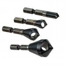 Набор сверл с зенковкой, 4 шт., HSS, фреза для снятия заусенцев, 90 градусов, фреза для снятия фаски (1-4 2-5 5-10 10-15) для дерева, металла Набор сверл с зенковкой, 4 шт., HSS, фреза для снятия заусенцев, 90 градусов, фреза для снятия фаски (1-4 2-5 5-10 10-15) для дерева, металла