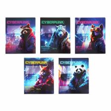 Тетрадь 12 листов, в клетку, Cyberpunk, обложка мелованный картон, выборочный УФ-лак, МИКС Тетрадь 12 листов, в клетку, Cyberpunk, обложка мелованный картон, выборочный УФ-лак, МИКС