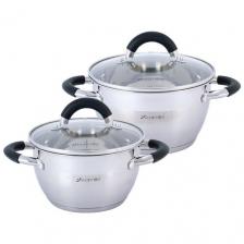 Набор кастрюль 4 предмета из нержавеющей стали Kamille KM-5753 (1,8 л; 2,5 л) с силиконовыми вставками на ручках (5753 / серебристый) Набор кастрюль 4 предмета из нержавеющей стали Kamille KM-5753 (1,8 л; 2,5 л) с силиконовыми вставками на ручках (5753 / серебристый)