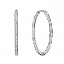 Серебряные серьги с алмазной гранью и родированием Серебряные серьги с алмазной гранью и родированием