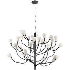 Подвесная люстра Odeon Light Gardi 5090/30 черный матовый/белый/фарфор G4 LED 30*5W с цветами Подвесная люстра Odeon Light Gardi 5090/30 черный матовый/белый/фарфор G4 LED 30*5W с цветами