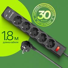 Сетевой фильтр Defender DFS 751/753/755, 5 розеток, с/з, 10А / 2200 Вт 5 2 1.8 м 3 кв. мм 310 мм 50 мм 40 мм черный Сетевой фильтр Defender DFS 751/753/755, 5 розеток, с/з, 10А / 2200 Вт 5 2 1.8 м 3 кв. мм 310 мм 50 мм 40 мм черный