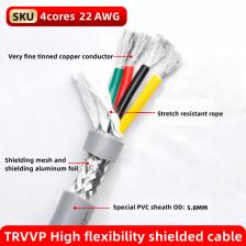 Экранированный медный кабель NIQEZNIL 22AWG/0.3мм? 2/3/4/5 core 5м Экранированный медный кабель NIQEZNIL 22AWG/0.3мм? 2/3/4/5 core 5м