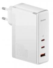 Зарядное устройство Baseus GaN5 Pro Fast Charger 2C+U 140W + кабель Type-C, белый CCGP100202 Зарядное устройство Baseus GaN5 Pro Fast Charger 2C+U 140W + кабель Type-C, белый CCGP100202