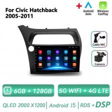 Android 15 для Honda Civic Hatchback 2006-2011 8-ядерный автомобильный радиоприемник, мультимедийный плеер, навигация, 2 Din, стерео DVD, головное устройство, динамик Android 15 для Honda Civic Hatchback 2006-2011 8-ядерный автомобильный радиоприемник, мультимедийный плеер, навигация, 2 Din, стерео DVD, головное устройство, динамик