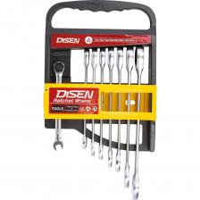 Комбинированный гаечный ключ имеет 2 рабочие части: накидная трещоточная часть и рожковая часть. Для работы в труднодоступных местах подойдет рожковый ключ. Накидной обладает большей эффективностью при отворачивании тугого крепежа. С помощью этих свойств достигается практичность данного типа ключей. Набор комбинированных трещоточных ключей предназначен для монтажа резьбовых соединений при проведении слесарно-монтажных, авторемонтных, сантехнических работ. Трещоточный механизм в накидной части ключа, позволяет комфортно работать в местах с ограниченным пространством. Набор оснащен удобным пластиковым держателем-переноской, где у каждого ключа есть свой слот. Ключи изготовлены из высококачественной хромованадиевой стали, что обеспечивает прочность и долговечность. Комбинированный гаечный ключ имеет 2 рабочие части: накидная трещоточная часть и рожковая часть. Для работы в труднодоступных местах подойдет рожковый ключ. Накидной обладает большей эффективностью при отворачивании тугого крепежа. С помощью этих свойств достигается практичность данного типа ключей. Набор комбинированных трещоточных ключей предназначен для монтажа резьбовых соединений при проведении слесарно-монтажных, авторемонтных, сантехнических работ. Трещоточный механизм в накидной части ключа, позволяет комфортно работать в местах с ограниченным пространством. Набор оснащен удобным пластиковым держателем-переноской, где у каждого ключа есть свой слот. Ключи изготовлены из высококачественной хромованадиевой стали, что обеспечивает прочность и долговечность.