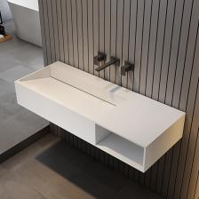 Подвесная тумба с раковиной ABBER Stein белая матовая AS2640-1.2 R Подвесная тумба с раковиной ABBER Stein белая матовая AS2640-1.2 R