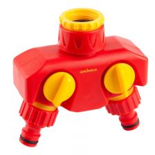 Распределитель двухканальный Grinda 8-426312_z01, "резьба внешняя 3/4" x 1" - соединитель", из ударопрочной пластмассы Распределитель двухканальный Grinda 8-426312_z01, "резьба внешняя 3/4" x 1" - соединитель", из ударопрочной пластмассы