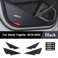 4 шт. коврик для защиты двери автомобиля, текстурные наклейки из углеродного волокна для Geely Tugella 2019-2023 2024, аксессуары для автомобильного интерьера, защита от грязи 4 шт. коврик для защиты двери автомобиля, текстурные наклейки из углеродного волокна для Geely Tugella 2019-2023 2024, аксессуары для автомобильного интерьера, защита от грязи