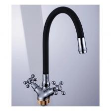 Смеситель для кухни с гибким изливом сборный Potato (Потато) P59065-6 хром/черный Смеситель для кухни с гибким изливом сборный Potato (Потато) P59065-6 хром/черный