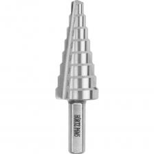 Сверло ступенчатое от бренда HORTZ, предназначено для сверления и рассверливания отверстий в листовых материалах (сталь, цветные металлы, пластик). Одно сверло заменяет целый набор традиционных спиральных сверл, позволяет получать большие отверстия в листовых материалах. Отлично рассверливает существующие отверстия. Хвостовик сверла — цилиндрический с 3 гранями. Сверло ступенчатое имеет 8 ступеней. Диаметр: 6-20 мм. На каждой ступени есть маркировка фактического диаметра. Сверло выполнено из качественной стали Р6М5, которая обладает повышенной прочностью и износостойкостью, что дает сверлу прочность и улучшает его рабочие характеристики. Преимущества • Многофункциональность: Возможность сверления отверстий разных диаметров без смены сверла. • Экономия времени: Быстрое изменение диаметра за счет ступенчатой конструкции. • Высокая точность: Обеспечивает аккуратные и ровные отверстия. • Простота использования: Легко управляется даже для начинающих мастеров. Сверло ступенчатое от бренда HORTZ, предназначено для сверления и рассверливания отверстий в листовых материалах (сталь, цветные металлы, пластик). Одно сверло заменяет целый набор традиционных спиральных сверл, позволяет получать большие отверстия в листовых материалах. Отлично рассверливает существующие отверстия. Хвостовик сверла — цилиндрический с 3 гранями. Сверло ступенчатое имеет 8 ступеней. Диаметр: 6-20 мм. На каждой ступени есть маркировка фактического диаметра. Сверло выполнено из качественной стали Р6М5, которая обладает повышенной прочностью и износостойкостью, что дает сверлу прочность и улучшает его рабочие характеристики. Преимущества • Многофункциональность: Возможность сверления отверстий разных диаметров без смены сверла. • Экономия времени: Быстрое изменение диаметра за счет ступенчатой конструкции. • Высокая точность: Обеспечивает аккуратные и ровные отверстия. • Простота использования: Легко управляется даже для начинающих мастеров.