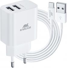 Зарядное устройство Rivacase PS4001 WD3 2xUSB White Зарядное устройство Rivacase PS4001 WD3 2xUSB White