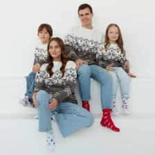 Свитер вязаный новогодний KAFTAN Scandinavia, размер 56, серый Свитер вязаный новогодний KAFTAN Scandinavia, размер 56, серый