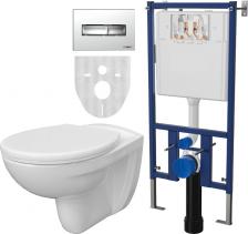 Комплект Унитаз подвесной DIWO Анапа безободковый + Система инсталляции для унитазов DIWO 4501 с кнопкой смыва 7322 хром Комплект Унитаз подвесной DIWO Анапа безободковый + Система инсталляции для унитазов DIWO 4501 с кнопкой смыва 7322 хром