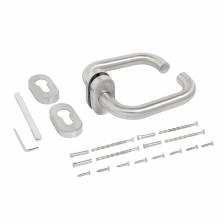 Комплект ручек БУЛАТ с узкой накладкой, 02У.09НС AISI 304 INOX нержавеющая сталь Комплект ручек БУЛАТ с узкой накладкой, 02У.09НС AISI 304 INOX нержавеющая сталь