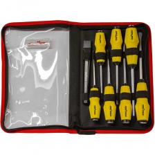 Отвертка ударная — слесарно-монтажный инструмент для завинчивания и вывертывания резьбового крепежа, имеющего шлицевые головки, с повышенным крутящим моментом, возникающим за счет нанесения ударов молотком. Рукоятка выполнена из двухкомпонентного материала, который обеспечивает надежный захват без эффекта проскальзывания рук. Длинный стержень с намагниченным жалом способствует удобству работы даже в труднодоступных местах. Противоскользящая насечка на двухкомпонентной рукоятке позволяет избежать выскальзывания инструмента. Отвертка ударная — слесарно-монтажный инструмент для завинчивания и вывертывания резьбового крепежа, имеющего шлицевые головки, с повышенным крутящим моментом, возникающим за счет нанесения ударов молотком. Рукоятка выполнена из двухкомпонентного материала, который обеспечивает надежный захват без эффекта проскальзывания рук. Длинный стержень с намагниченным жалом способствует удобству работы даже в труднодоступных местах. Противоскользящая насечка на двухкомпонентной рукоятке позволяет избежать выскальзывания инструмента.