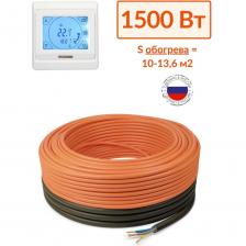 Теплый пол в стяжку нагревательный кабель ТеплоСофт Профи 100 м, 1500Вт, с сенсорным терморегулятором 100м-1500/4 Теплый пол в стяжку нагревательный кабель ТеплоСофт Профи 100 м, 1500Вт, с сенсорным терморегулятором 100м-1500/4