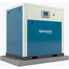 Винтовой маслонаполненный компрессор Spitzenreiter S-EKO может работать в тяжелых производственных условиях. Машины оборудованы винтовым элементом Hanbell, при изготовлении которого используются высокопрочные материалы и передовые технологии. Асинхронный электрический двигатель Wolong имеет класс изоляции F. Компрессоры серии S-EKO оснащаются ременным приводом. Шумопоглощающий кожух позволяет значительно снизить уровень шума в помещении. Трехступенчатая система фильтрации снижает затраты на очистку воздуха и замену масла, а также уменьшает вредное воздействие на окружающую среду. S-EKO оборудован панелью управления с удобным контроллером MAM. Винтовой элемент Spitzenreiter с ассиметричным профилем и соотношением зубьев 4:6. Компактные роторы одинакового диаметра позволяют повысить жесткость и уменьшить профильные и торцевые перетечки, а также максимально снизить пульсации воздуха. При изготовлении винтового элемента применяются современные материалы и передовые технологии производства. Тысячи инсталляций по всему миру. Комбинированный привод собственной разработки отличается высокой надежностью и увеличенным сроком службы компонентов. Трехступенчатая система сепарации масла собственной разработки включает в себя три этапа: циклонная сепарация, гравитационное отделение, фильтрующий элемент с большой поверхностью фильтрации. Вертикальное расположение масляного бака и правильно подобранный угол входа потока воздуха в бак. Низкое падения давления на новом фильтрующем элементе сепаратора. Низкое остаточное содержание масла позволяет: снизить затраты на очистку воздуха, уменьшить воздействие на окружающую среду, снизить затраты на замену масла. Шумозащитное исполнение. Выброс горячего воздуха вверх, что позволяет увеличить организации вентиляции и исключает возможность подмеса горячего воздуха на всасывании. Удобный доступ к узлам компрессора для обслуживания. Электрошкаф производства Siemens. Расположение панели управления в общем электрошкафе. Избыточное давление в электрошкафе (организовано принудительное охлаждение) и закрытое исполнение – грязь не попадает внутрь. Увеличенный срок службы компонентов. Удобный доступ для обслуживания. Доступ ко всем обслуживаемым узлам организован со стороны одной панели. Двери можно открывать либо снимать как панели. Внимание, изображение товара может отличаться от реального! Верные параметры указаны в технических характеристиках товара. Винтовой маслонаполненный компрессор Spitzenreiter S-EKO может работать в тяжелых производственных условиях. Машины оборудованы винтовым элементом Hanbell, при изготовлении которого используются высокопрочные материалы и передовые технологии. Асинхронный электрический двигатель Wolong имеет класс изоляции F. Компрессоры серии S-EKO оснащаются ременным приводом. Шумопоглощающий кожух позволяет значительно снизить уровень шума в помещении. Трехступенчатая система фильтрации снижает затраты на очистку воздуха и замену масла, а также уменьшает вредное воздействие на окружающую среду. S-EKO оборудован панелью управления с удобным контроллером MAM. Винтовой элемент Spitzenreiter с ассиметричным профилем и соотношением зубьев 4:6. Компактные роторы одинакового диаметра позволяют повысить жесткость и уменьшить профильные и торцевые перетечки, а также максимально снизить пульсации воздуха. При изготовлении винтового элемента применяются современные материалы и передовые технологии производства. Тысячи инсталляций по всему миру. Комбинированный привод собственной разработки отличается высокой надежностью и увеличенным сроком службы компонентов. Трехступенчатая система сепарации масла собственной разработки включает в себя три этапа: циклонная сепарация, гравитационное отделение, фильтрующий элемент с большой поверхностью фильтрации. Вертикальное расположение масляного бака и правильно подобранный угол входа потока воздуха в бак. Низкое падения давления на новом фильтрующем элементе сепаратора. Низкое остаточное содержание масла позволяет: снизить затраты на очистку воздуха, уменьшить воздействие на окружающую среду, снизить затраты на замену масла. Шумозащитное исполнение. Выброс горячего воздуха вверх, что позволяет увеличить организации вентиляции и исключает возможность подмеса горячего воздуха на всасывании. Удобный доступ к узлам компрессора для обслуживания. Электрошкаф производства Siemens. Расположение панели управления в общем электрошкафе. Избыточное давление в электрошкафе (организовано принудительное охлаждение) и закрытое исполнение – грязь не попадает внутрь. Увеличенный срок службы компонентов. Удобный доступ для обслуживания. Доступ ко всем обслуживаемым узлам организован со стороны одной панели. Двери можно открывать либо снимать как панели. Внимание, изображение товара может отличаться от реального! Верные параметры указаны в технических характеристиках товара.