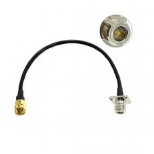 Разъем SMA типа «папа» на гнездо типа N, 4 отверстия, панель, фланец, ОТРЕЗОК кабеля RG58 50 см/100 см для беспроводного маршрутизатора Wi-Fi Разъем SMA типа «папа» на гнездо типа N, 4 отверстия, панель, фланец, ОТРЕЗОК кабеля RG58 50 см/100 см для беспроводного маршрутизатора Wi-Fi