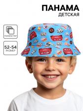 Панама детская для мальчика, двухсторонняя, размер 52-54 Тачки Панама детская для мальчика, двухсторонняя, размер 52-54 Тачки