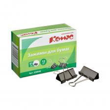 Зажимы для бумаг Комус 51 мм, 12 штук, в картонной коробке 258948 Зажимы для бумаг Комус 51 мм, 12 штук, в картонной коробке 258948