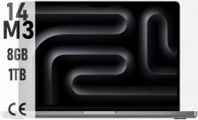 Ноутбук Apple MacBook Pro 14" (M3 10c CPU, 8c GPU, 2023) 8GB, SSD 1TB, Space Black (Черный космос), MTL83 Ноутбук Apple MacBook Pro 14" (M3 10c CPU, 8c GPU, 2023) 8GB, SSD 1TB, Space Black (Черный космос), MTL83