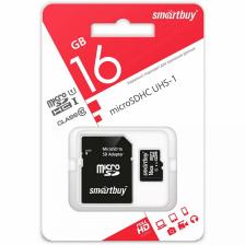 micro SDHC карта памяти Smartbuy 16GB Сlass 10/UHS-I (с адаптером SD), цена за 1 шт micro SDHC карта памяти Smartbuy 16GB Сlass 10/UHS-I (с адаптером SD), цена за 1 шт