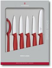 Набор ножей кухон. Victorinox Swiss Classic Kitchen (6.7111.6G) компл.:6шт красный подар.коробка