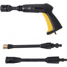 Пистолет-распылитель для форсунки Huter предназначен для распыления воды и моющих средств. Он идеально подходит для использования с мойками Huter серии 105-135 YLV. Устройство оснащено функцией регулировки формы и интенсивности струи, что позволяет выбирать оптимальный режим в зависимости от поставленных задач. С его помощью можно легко переключаться между точечным и широким распылением.Эргономичная рукоятка обеспечивает комфорт даже при длительной работе. Встроенный предохранительный механизм предотвращает случайное нажатие, делая использование устройства безопасным. Пистолет-распылитель для форсунки Huter предназначен для распыления воды и моющих средств. Он идеально подходит для использования с мойками Huter серии 105-135 YLV. Устройство оснащено функцией регулировки формы и интенсивности струи, что позволяет выбирать оптимальный режим в зависимости от поставленных задач. С его помощью можно легко переключаться между точечным и широким распылением.Эргономичная рукоятка обеспечивает комфорт даже при длительной работе. Встроенный предохранительный механизм предотвращает случайное нажатие, делая использование устройства безопасным.