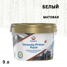 Краска-грунт фасадная по дереву Eskaro Veranda белая 9 л Краска-грунт фасадная по дереву Eskaro Veranda белая 9 л