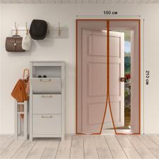 Дверная антимоскитная сетка 210х100см, с магнитами по всей длине, коричневая REXANT, цена за 1 шт