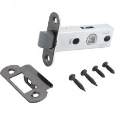 Защелка Аллюр L45-8-PR18 BN (черный никель; пластик; овальная торцевая планка 18 мм; без ручек) 11573 Защелка Аллюр L45-8-PR18 BN (черный никель; пластик; овальная торцевая планка 18 мм; без ручек) 11573