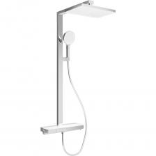Душевая система с термостатическим смесителем и встроенным изливом в корпус смесителя Кнопочное управление источниками воды Встроенный излив Встроенный термостат с базовой настройкой температуры воды 40 °С Полка из закаленного стекла с дисплеем для отображения температуры воды Встроенный фильтр для смягчения воды Тропический душ с возможностью вращения на 360° и изменением угла поворота до 15° Мультифункциональный ручной душ, диаметр лейки - 130 мм, управление кнопкой, 3 режима. Держатель ручного душа с возможностью регулировки по высоте и угла наклона Шланг из ПВХ с защитой от перекручивания, длина 150 см Цвет хром - покрытие методом электроплейтинга Душевая система с термостатическим смесителем и встроенным изливом в корпус смесителя Кнопочное управление источниками воды Встроенный излив Встроенный термостат с базовой настройкой температуры воды 40 °С Полка из закаленного стекла с дисплеем для отображения температуры воды Встроенный фильтр для смягчения воды Тропический душ с возможностью вращения на 360° и изменением угла поворота до 15° Мультифункциональный ручной душ, диаметр лейки - 130 мм, управление кнопкой, 3 режима. Держатель ручного душа с возможностью регулировки по высоте и угла наклона Шланг из ПВХ с защитой от перекручивания, длина 150 см Цвет хром - покрытие методом электроплейтинга